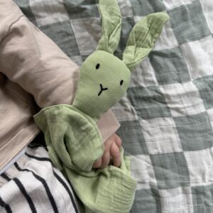 T&R Bunny Muslin Comforter - Lime Green