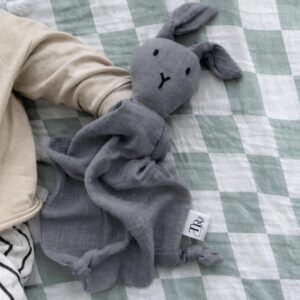 T&R Bunny Muslin Comforter - Grey Blue